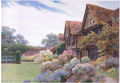 The Forecourt, Great Tangley Manor, Surrey, from The Gardens of England: In the Southern and Western Counties Published by The Studio, 1907 by George Samuel Elgood